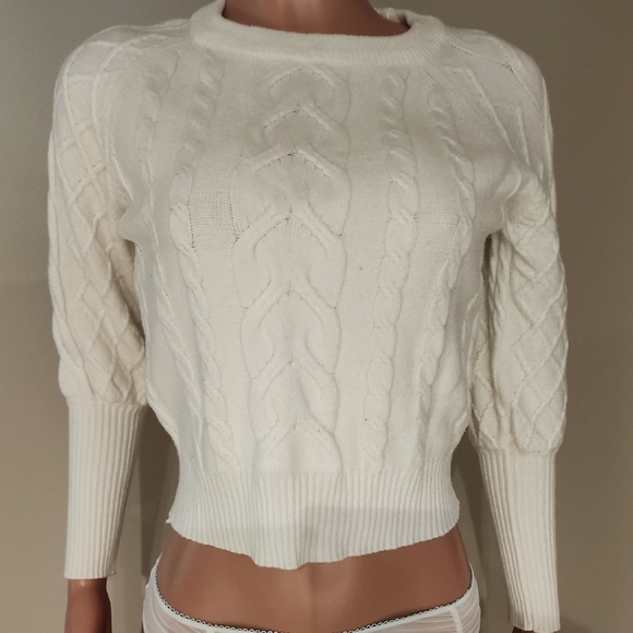 Tahari Ivory Cable Knit Sweater - Picture 6 of 6